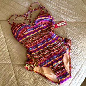 Bright Colored Tribal One Piece Bathingsuit